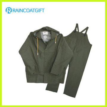 PVC / poliéster Rainsuit com calças Bib (RPP-010A)